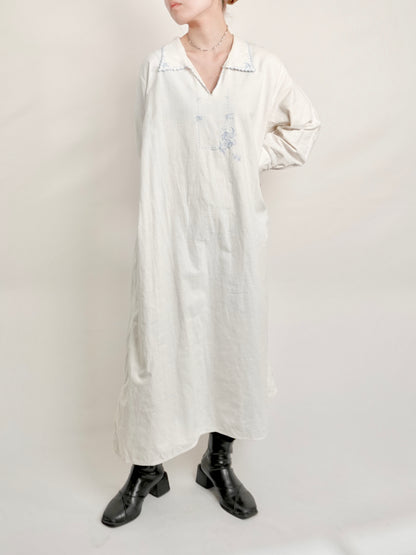 Embroidery Long Shirt Dress
