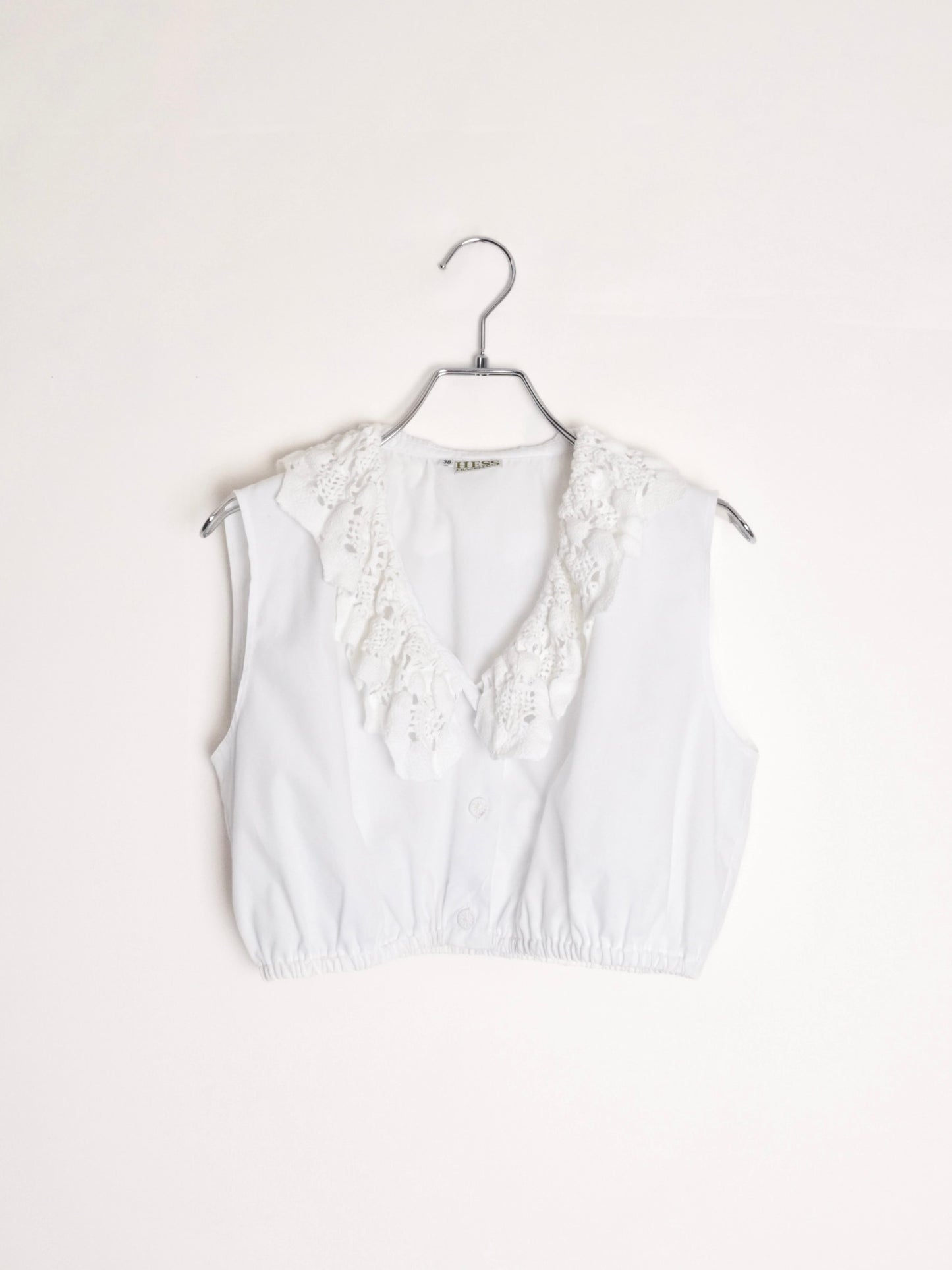 Cropped Lace collar Tops