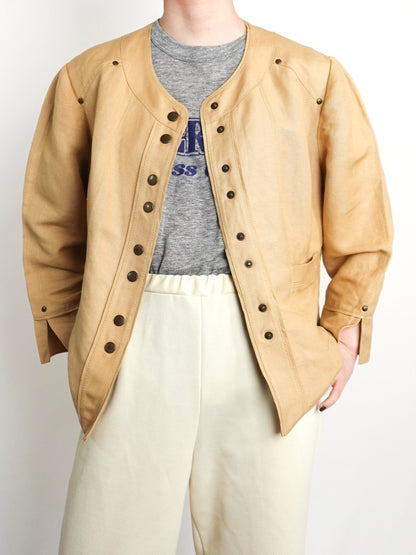 No collar Studs Jacket