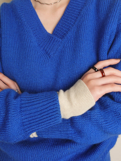 Royal blue Vneck Knit