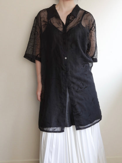 Sheer Flower Shirt