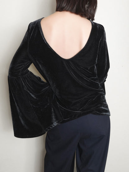Velours Flare sleeve Tops