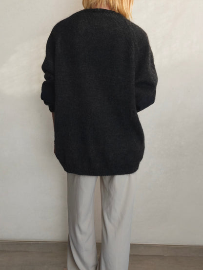 Elbow patch Vneck Knit