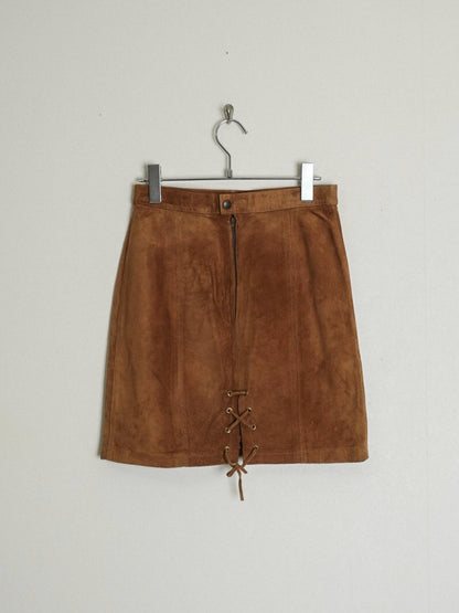 Suede Laceup Skirt