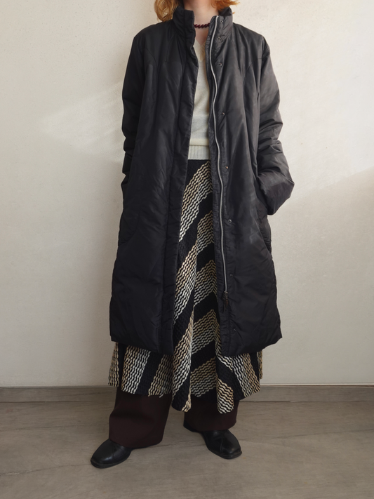 Padded Stand Collar Long Coat