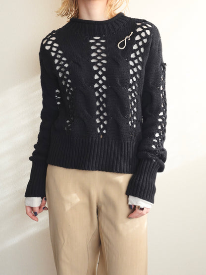Openwork Knit Sweater
