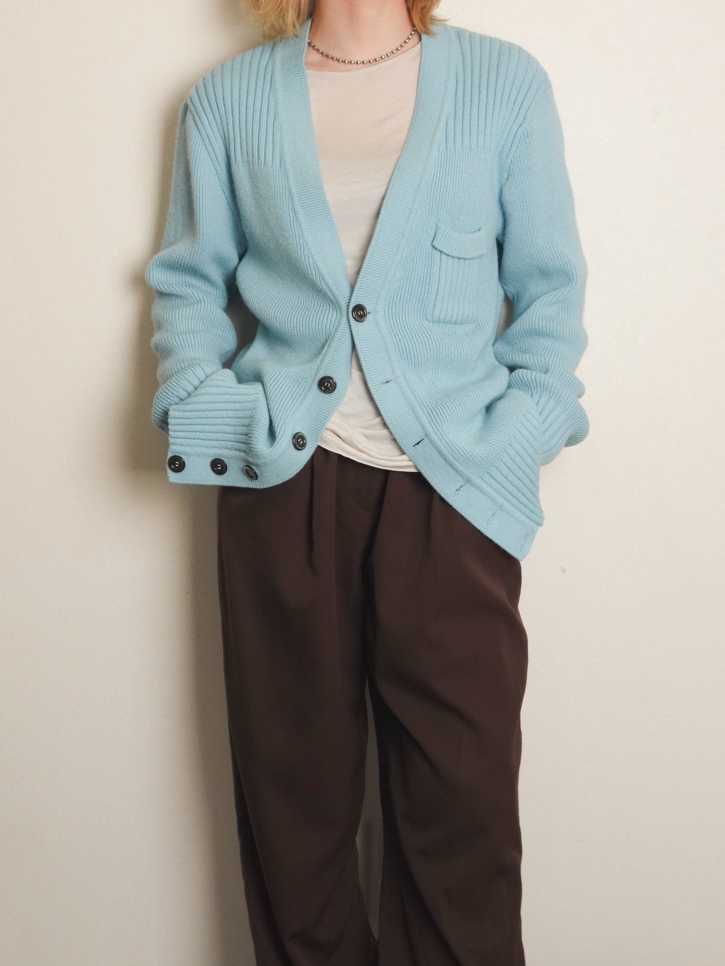 Light Blue Button Cardigan