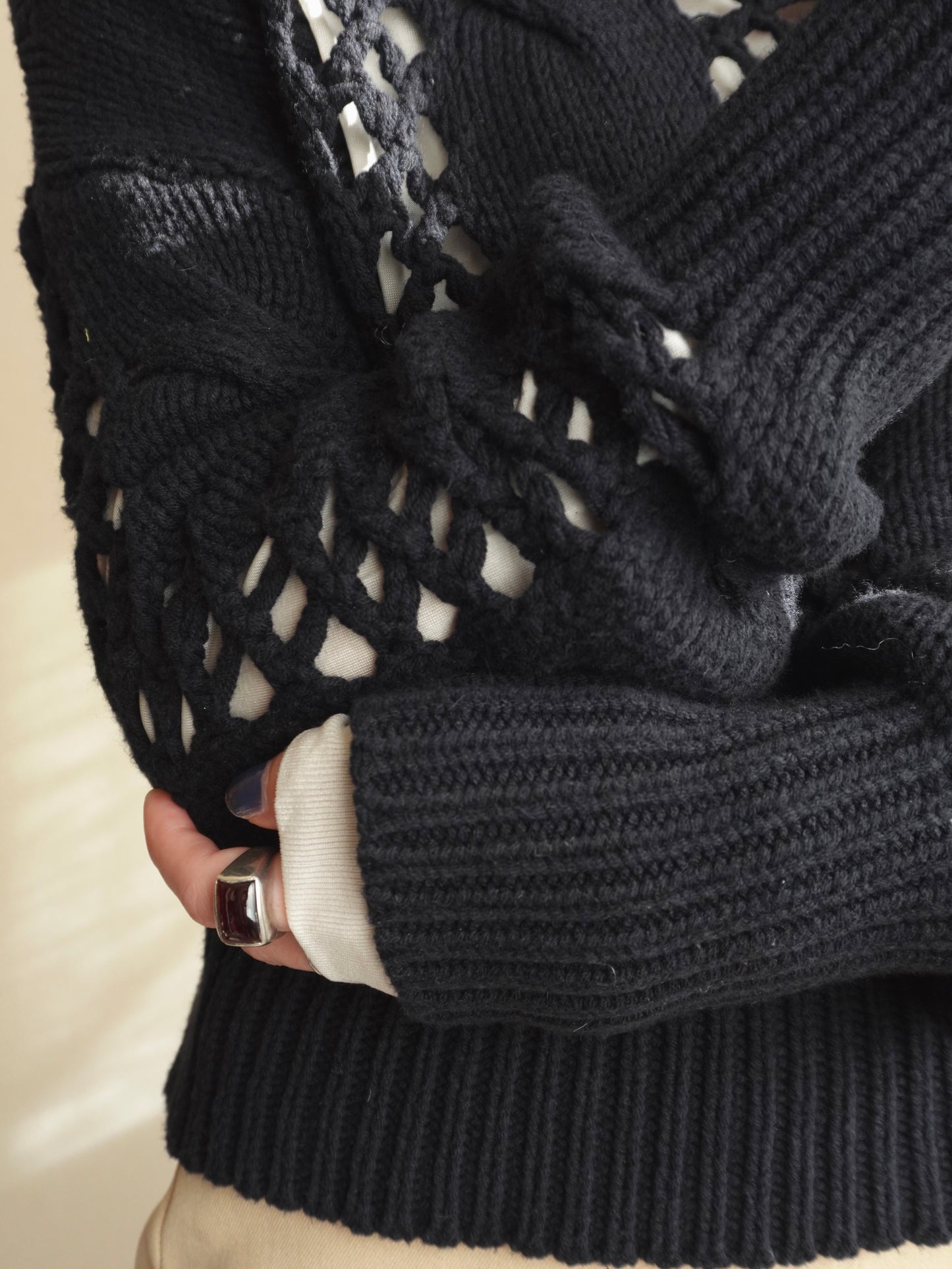 Openwork Knit Sweater