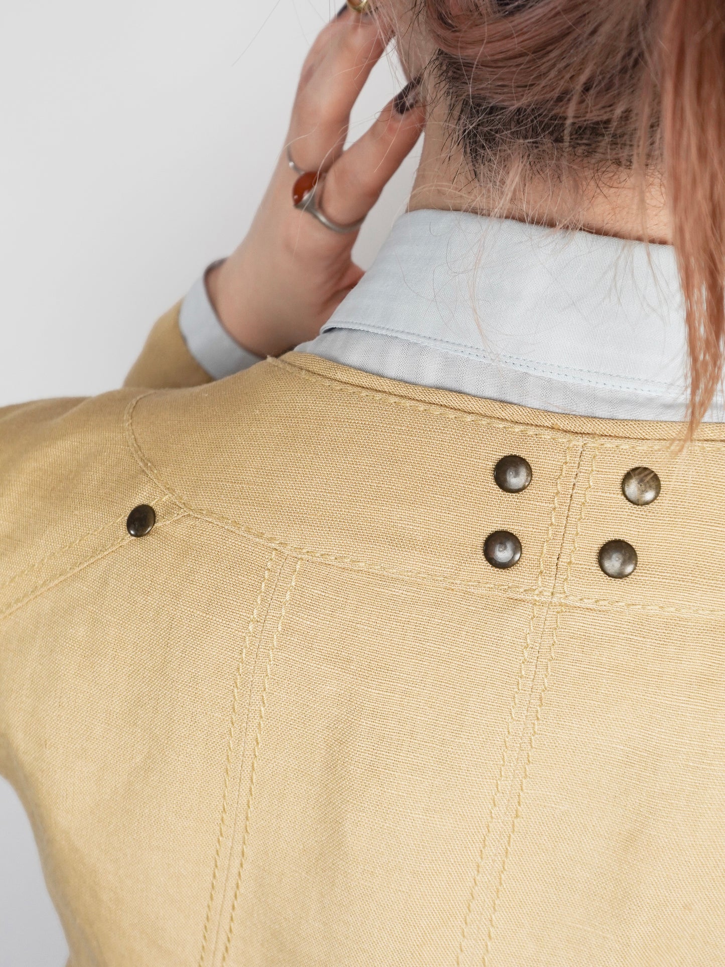 No collar Studs Jacket