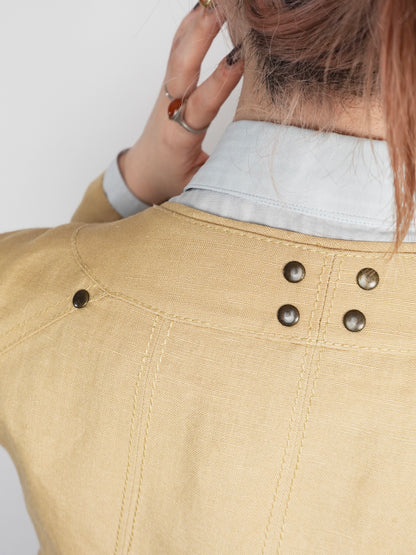 No collar Studs Jacket