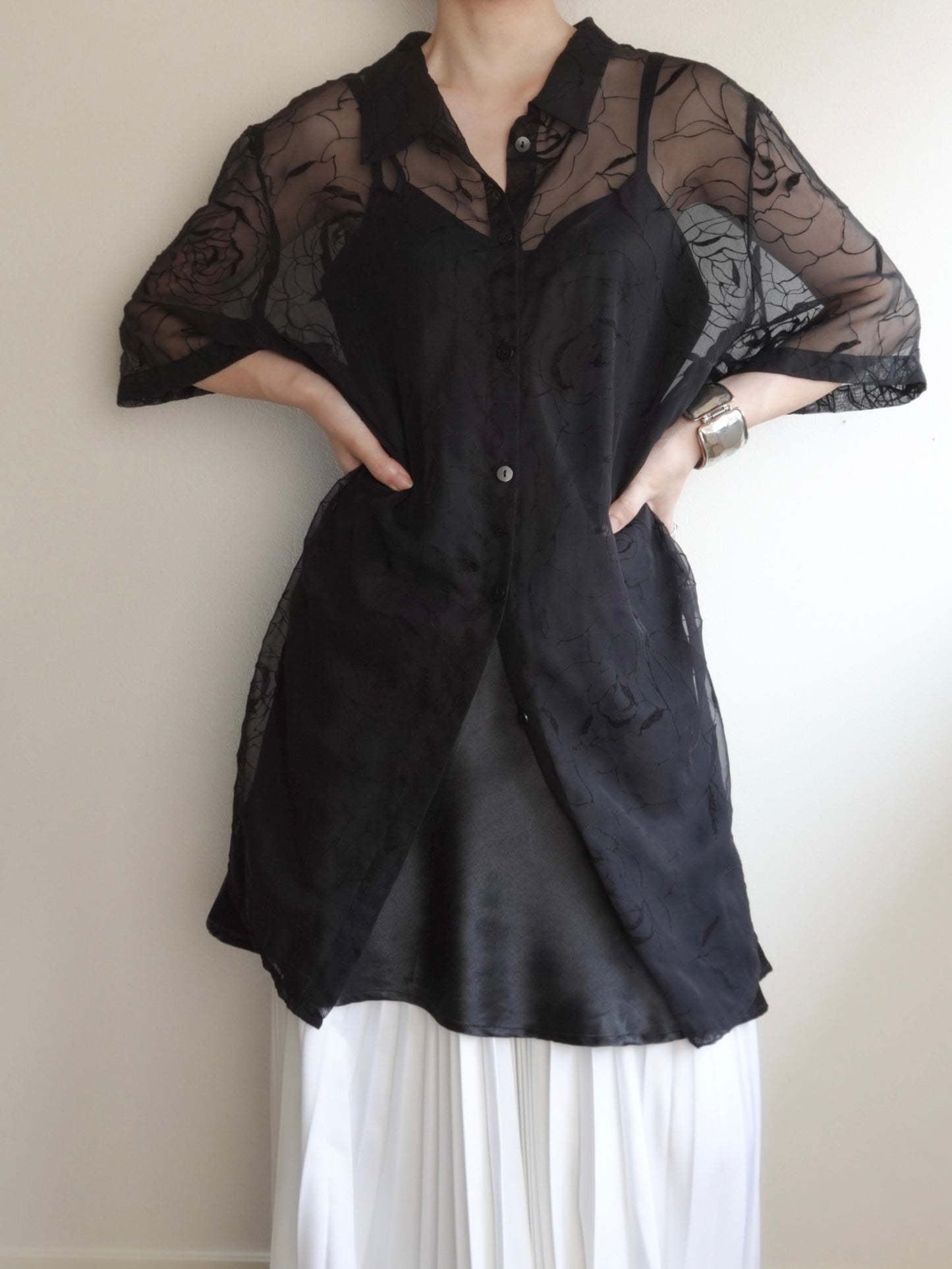 Sheer Flower Shirt