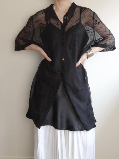 Sheer Flower Shirt