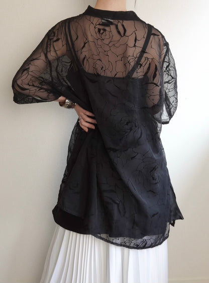 Sheer Flower Shirt