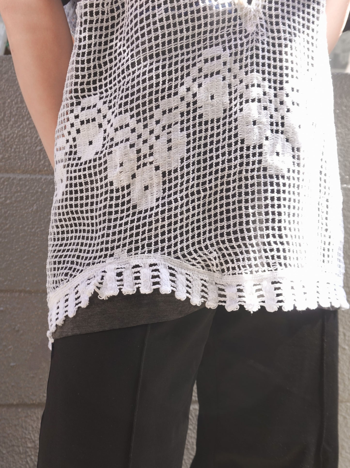 Remake Deep neck Crochet Vest