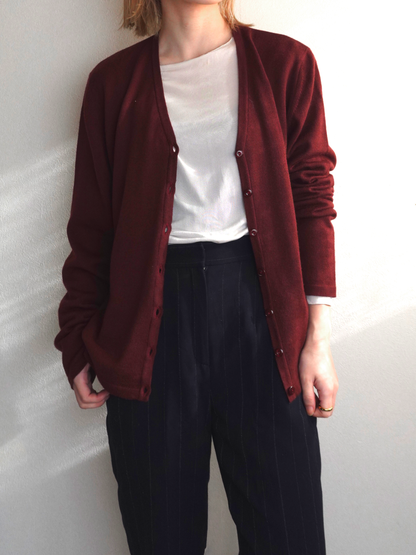 Burgundy Knit Cardigan