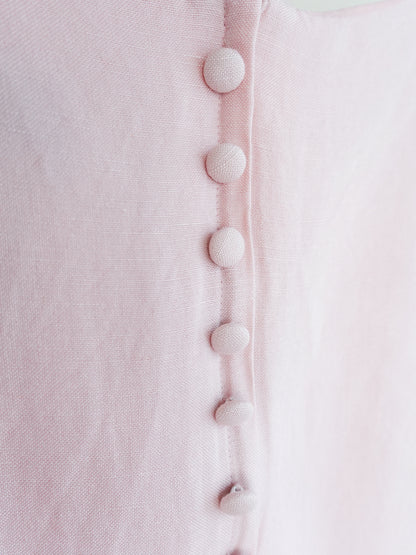 Back Button Sheer Hem Onepiece