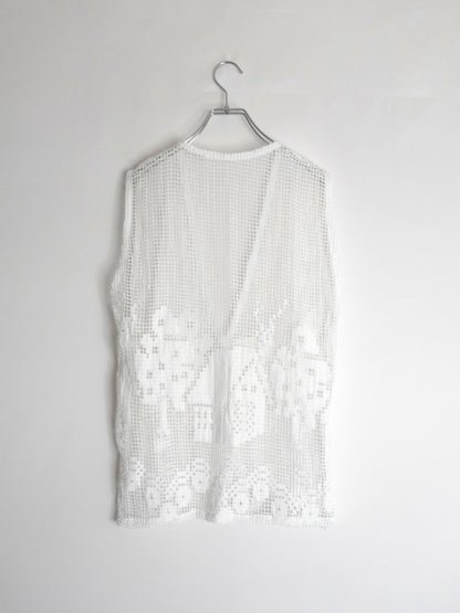 Remake Deep neck Crochet Vest
