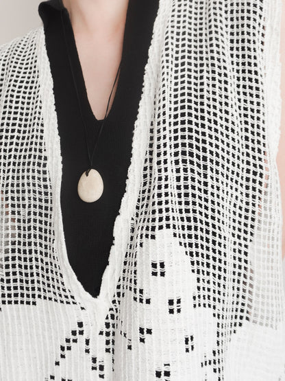 Remake Deep neck Crochet Vest