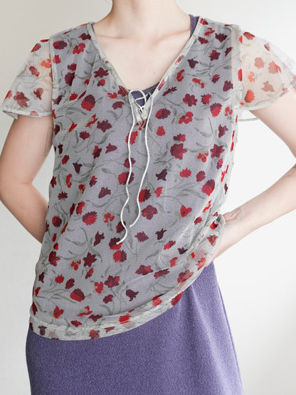 Sheer Flower Tops