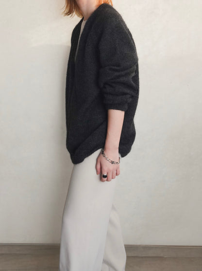 Elbow patch Vneck Knit