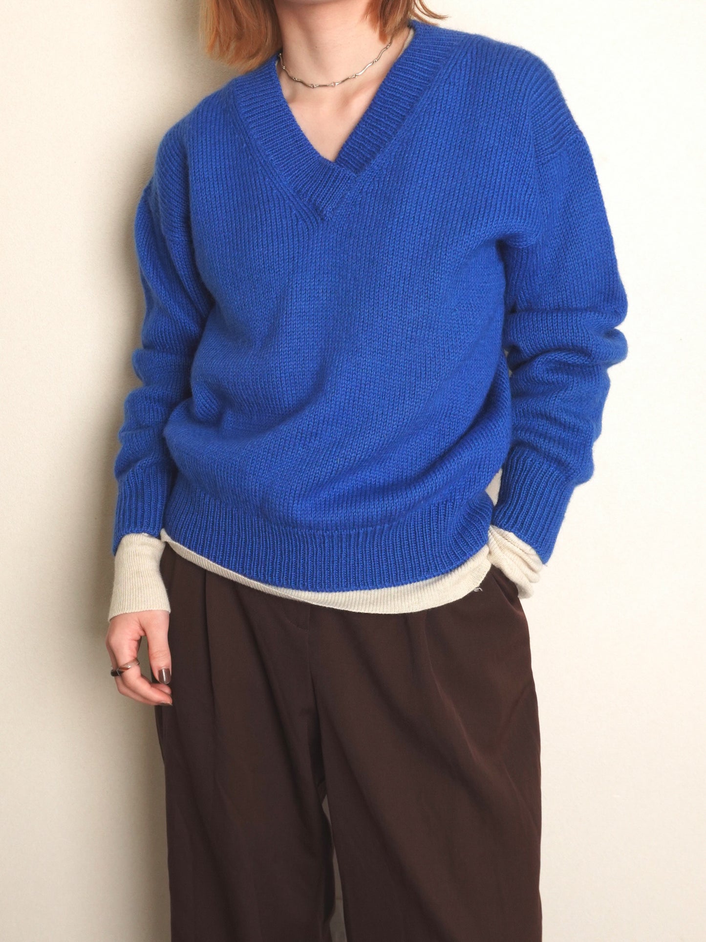 Royal blue Vneck Knit