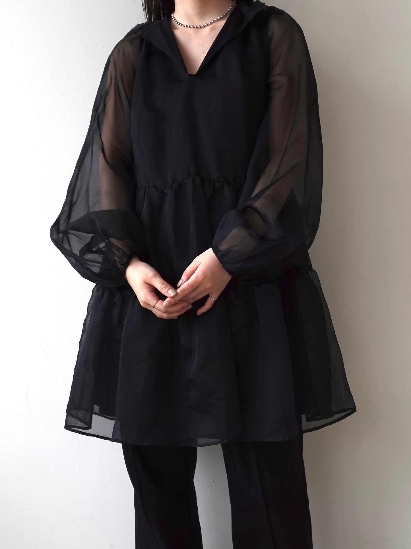 Sheer Tiered Tunic Tops