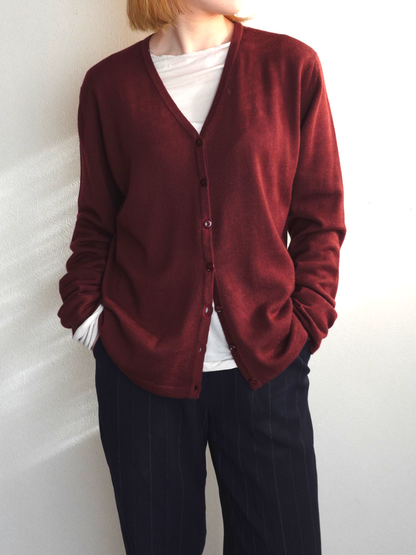 Burgundy Knit Cardigan
