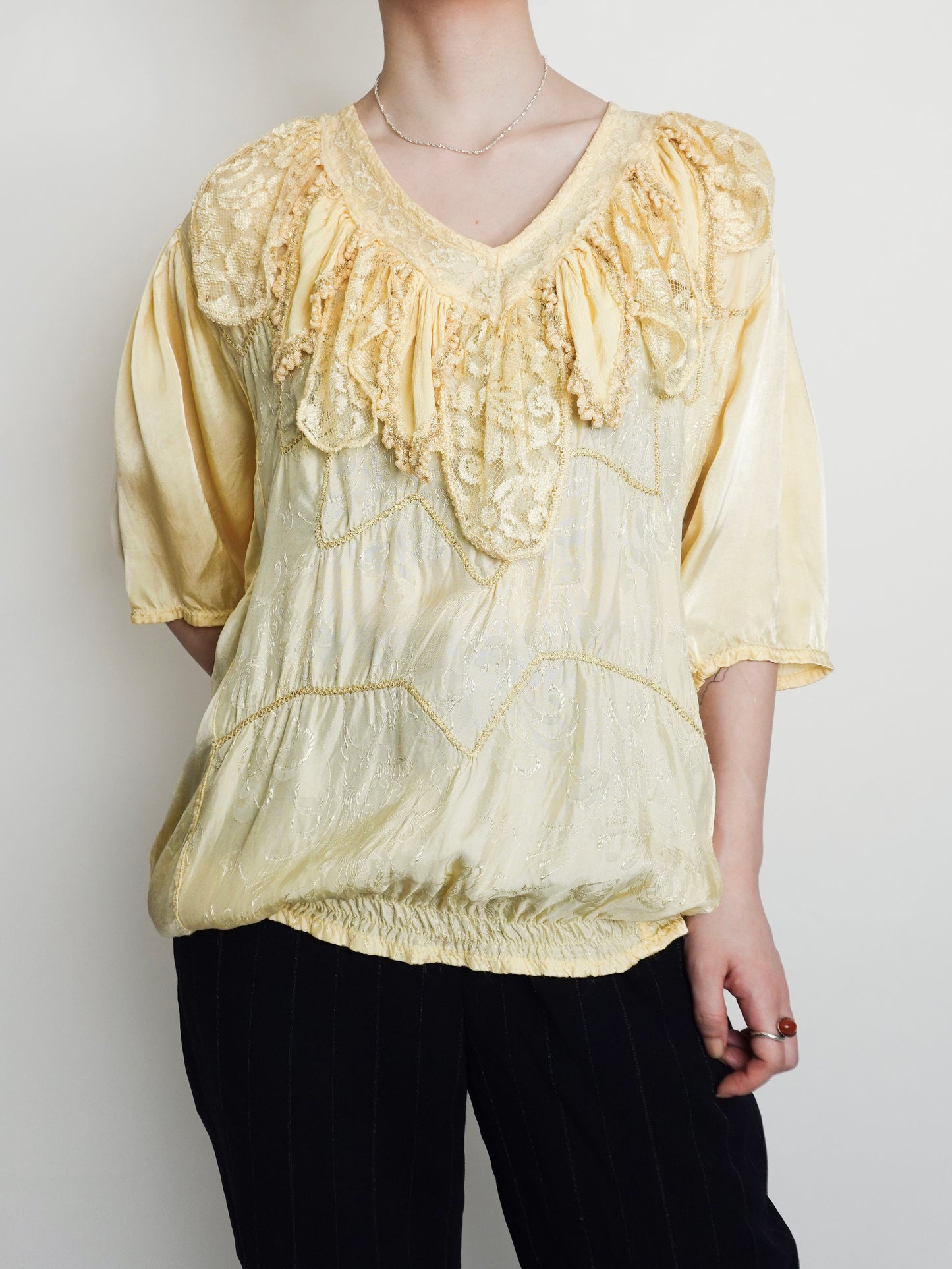 Satin Frill Lace Tops
