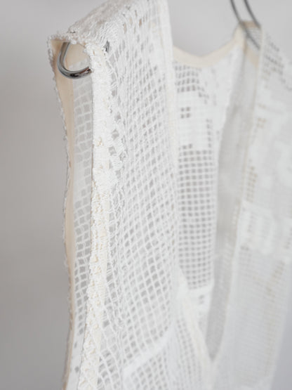 Remake Deep neck Crochet Vest