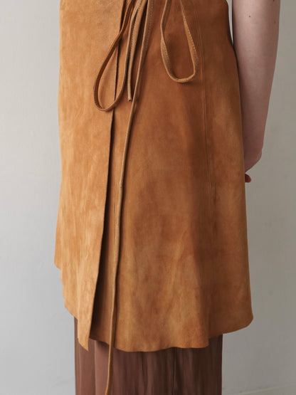 Italy “conbipel” Suede Wrap Skirt