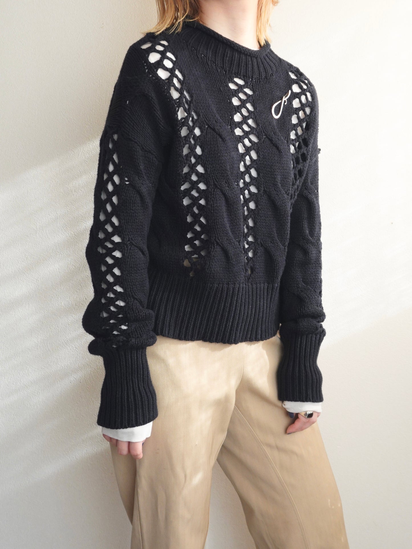 Openwork Knit Sweater