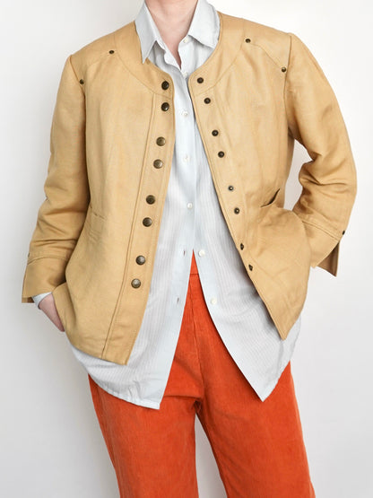 No collar Studs Jacket