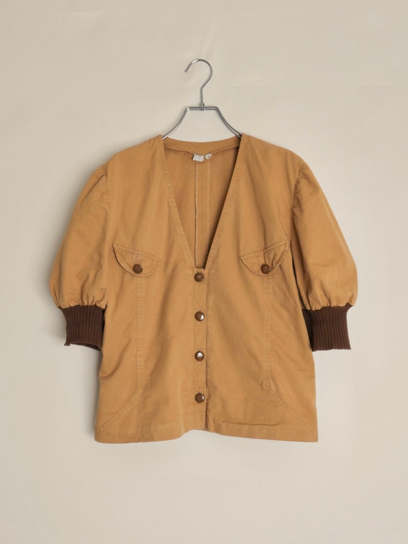 Puff Sleeve V-Neck Tops