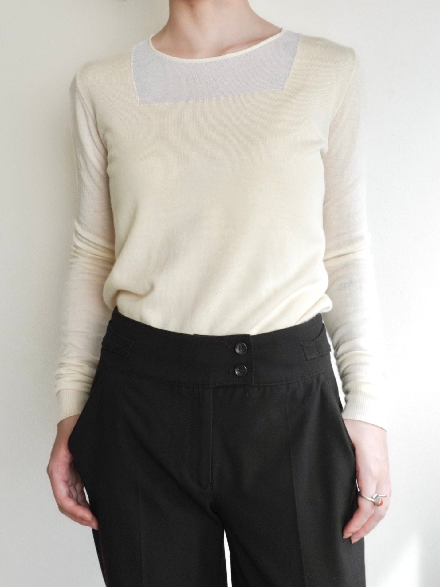 Sheer Panel Knit