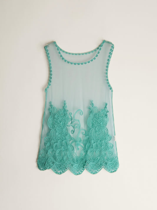 Embroidery Sheer Tops