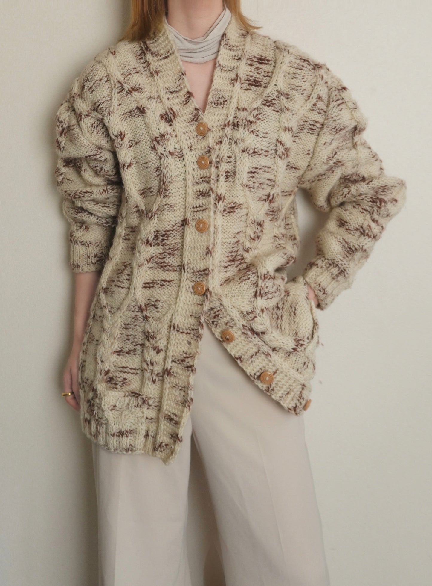 Marble Cable Knit Cardigan