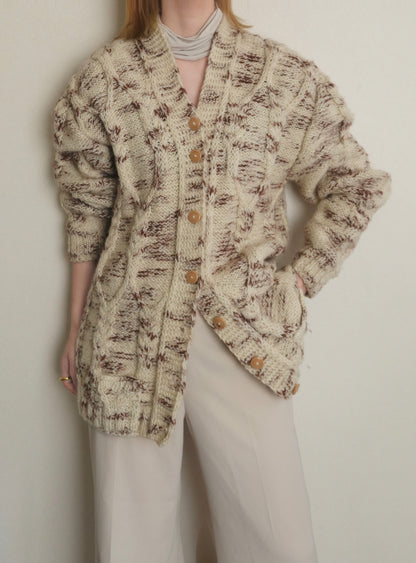 Marble Cable Knit Cardigan