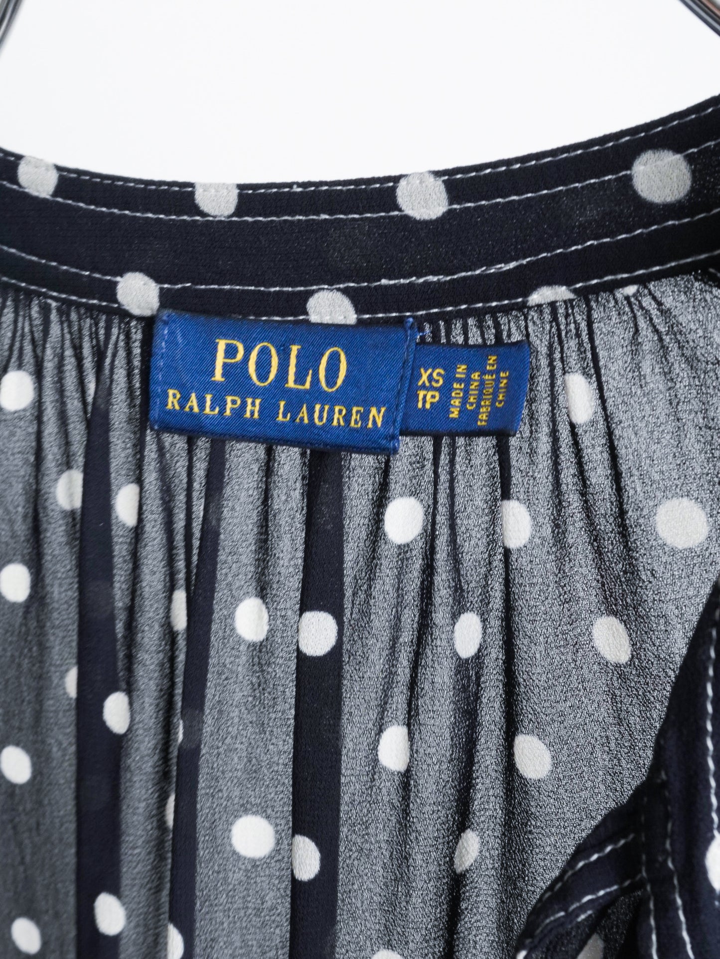 "POLO PALPH LAUREN" Dots Tie Blouse