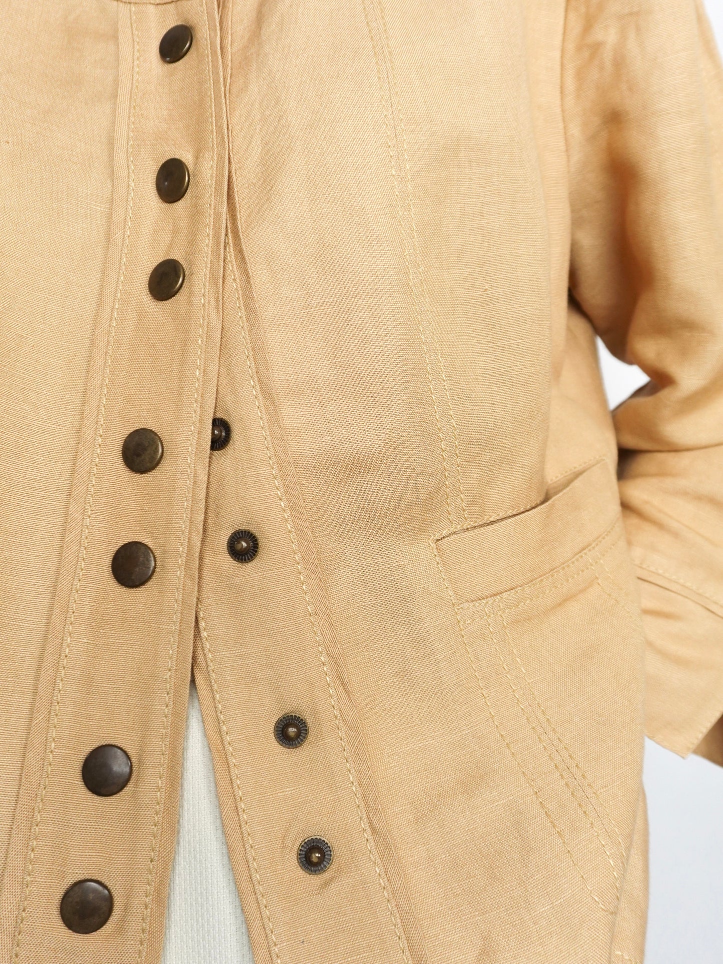 No collar Studs Jacket