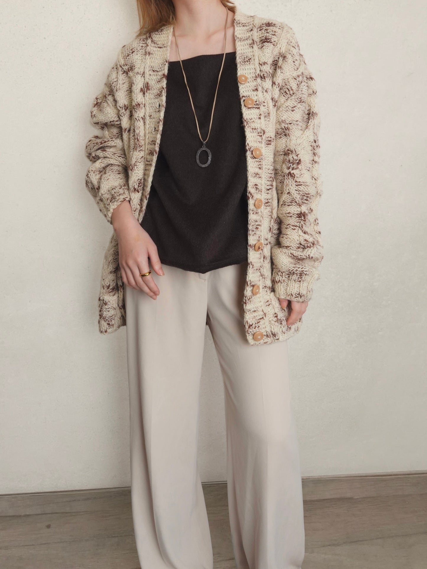 Marble Cable Knit Cardigan