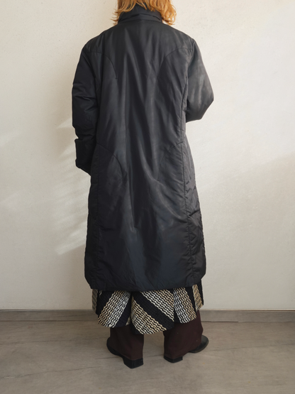 Padded Stand Collar Long Coat