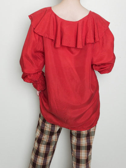 Frill Silk Blouse
