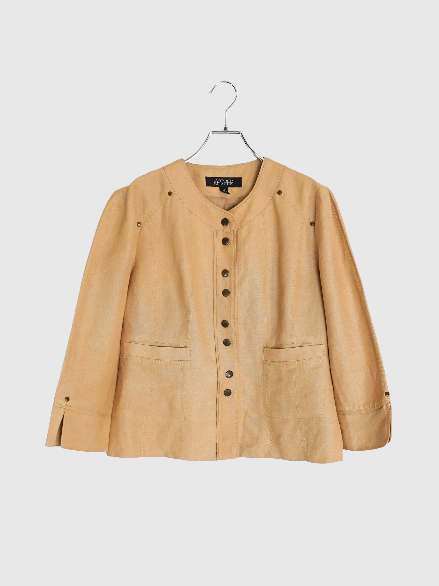 No collar Studs Jacket
